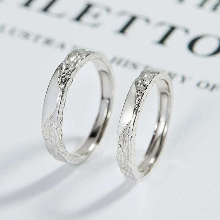 Silver Glacier Couple Rings – Adjustable