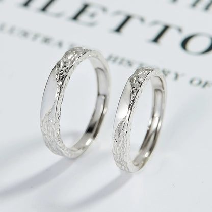 Silver Glacier Couple Rings – Adjustable