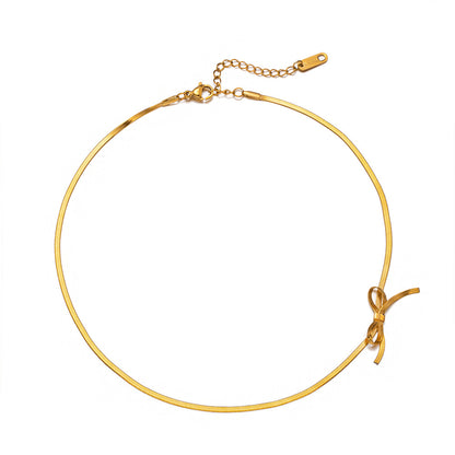 Minimalist Bowknot Necklace, Gold & Silver
