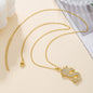 Gold Crown A-Z Pendant Necklace