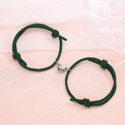Magnetic Couple Bracelets – Heart-Shaped