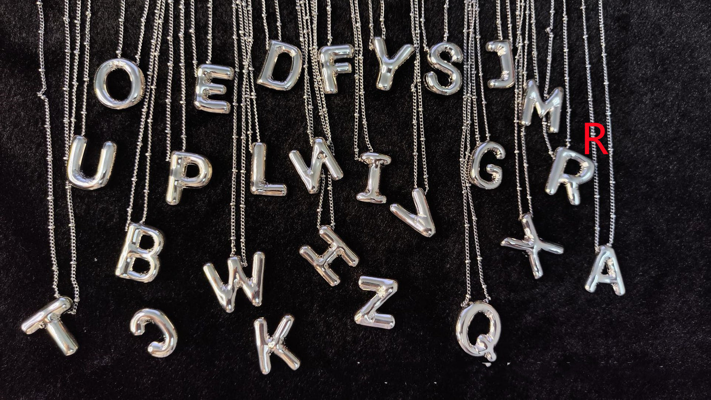 Glossy Letters Pendant Necklace