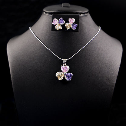 Clover Zircon Diamond Jewellery Set