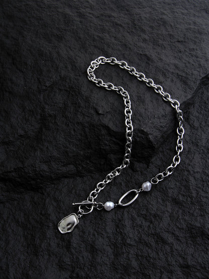 Irregular Geometric Spliced Necklace