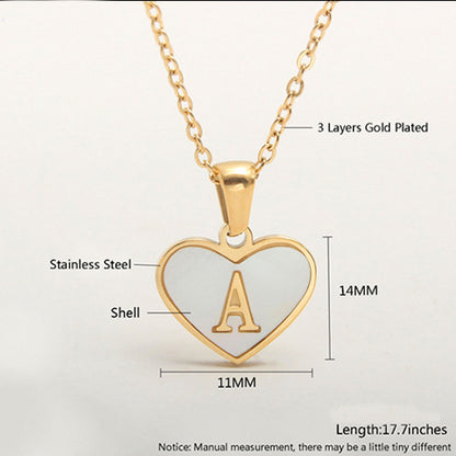 26 Letter Heart-Shaped Necklace