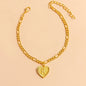 Gold Initial Letter Anklet for Women