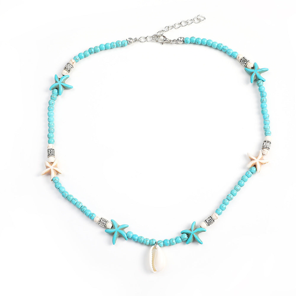 Bohemian Handmade Turquoise Starfish Necklace