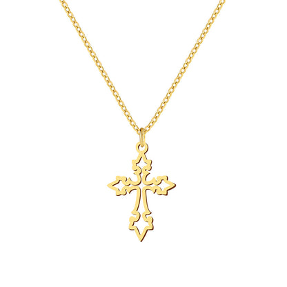 Retro Hollow Cross Gothic Necklace