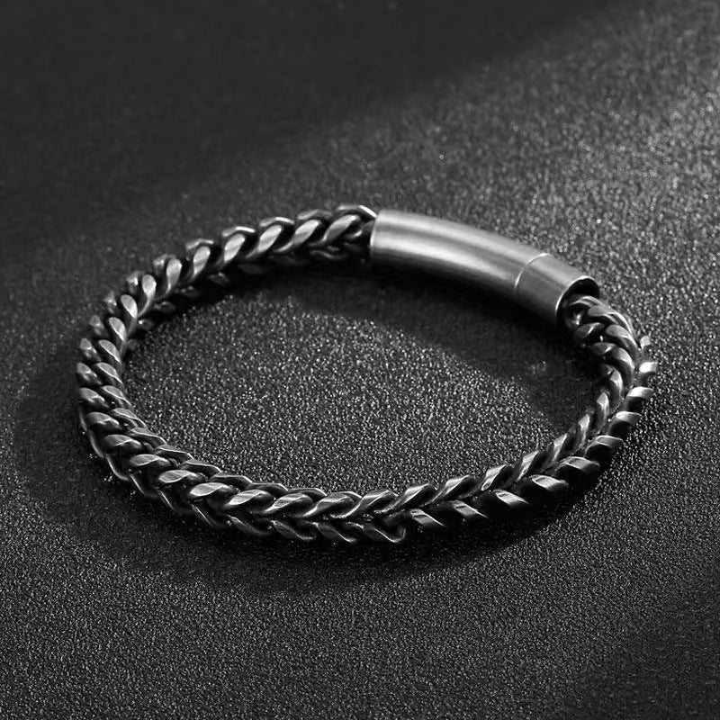 Round Mill Titanium Steel Vintage Bracelet