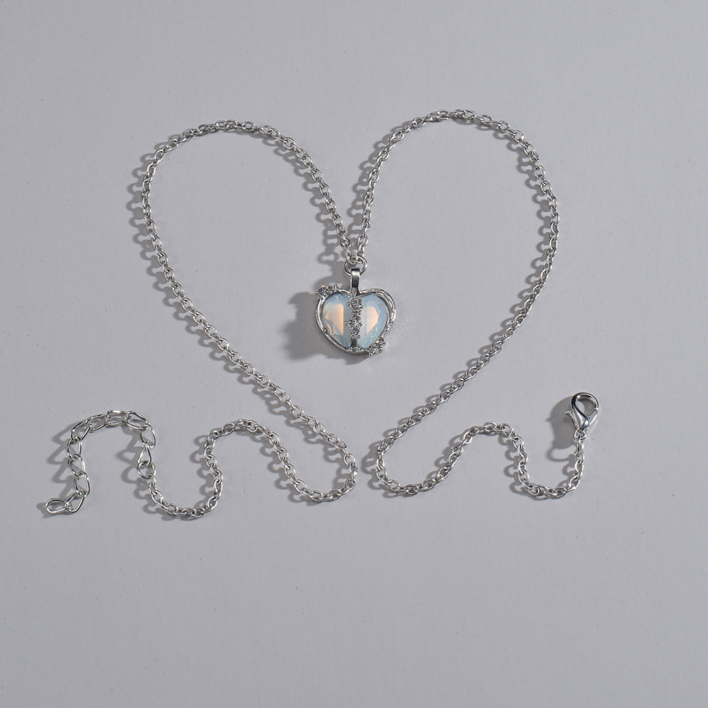 Moonstone Heart Necklace