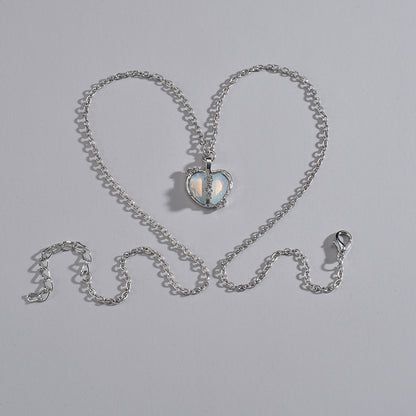 Moonstone Heart Necklace