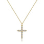 Cross Full Diamond Crown Rotatable Necklace