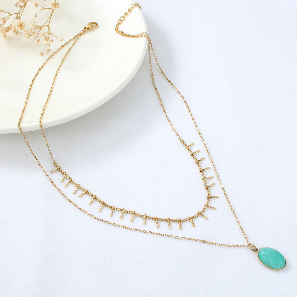 Bohemian Turquoise Pendant Necklace