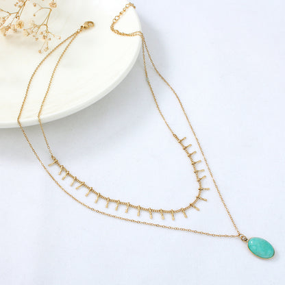 Bohemian Turquoise Pendant Necklace