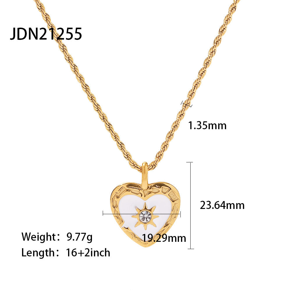 Women's Vintage Heart Circle Chain Necklace