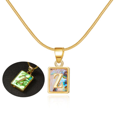 Luminous Pendant 26 Letter Square Necklace