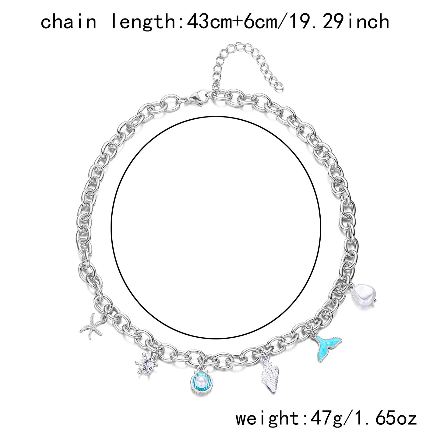 Starfish Pearl Shell Fishtail Multi-Pendant Necklace & Bracelet Set