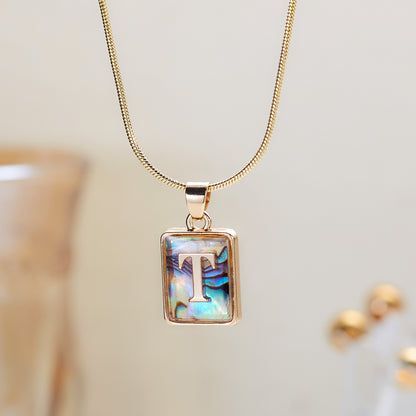Luminous Pendant 26 Letter Square Necklace