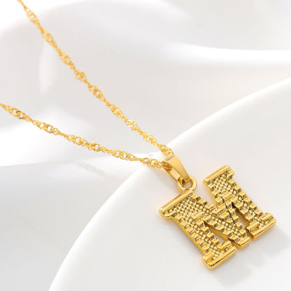 Gold Initial Letter Necklace – 18K Gold Plated A–Z Alphabet