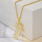 Gold Crown A-Z Pendant Necklace