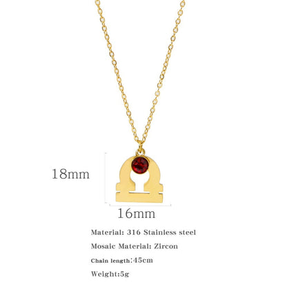 Zircon Constellation Zodiac Necklace