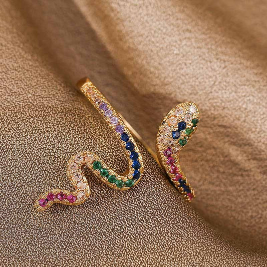 Gold Plated Animal Snake Open Ring