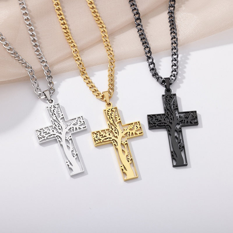Lucky Tree Cross Necklace