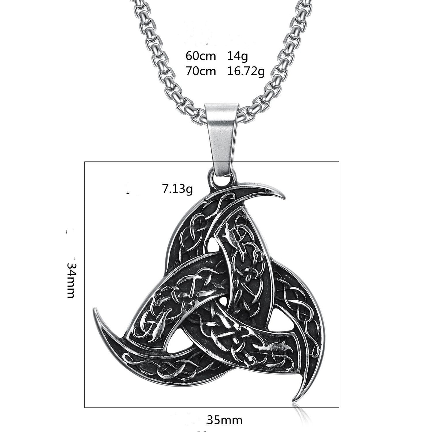 Norse Viking Odin Horn & Dragon Pendant Necklace