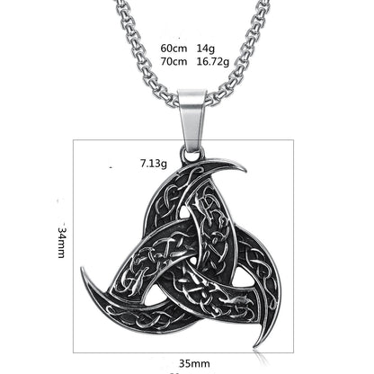 Norse Viking Odin Horn & Dragon Pendant Necklace