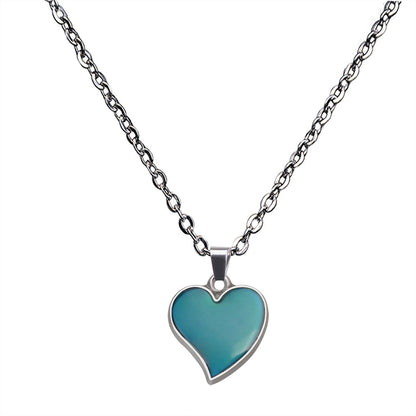 Warm Color Changing Love Heart Necklace