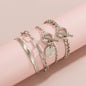 Metal Wind Hollow Chain Snake Bone Bracelet Set - 4Pc