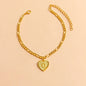 Gold Initial Letter Anklet for Women