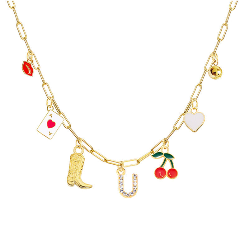 A-Z 26-Letter Diamond Initial Necklace, Multi Pendant