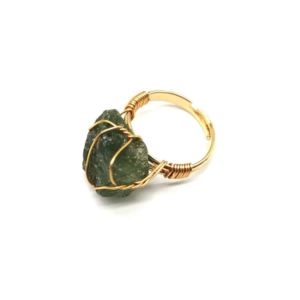 Adjustable Rough Stone Agate Ring