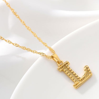Gold Initial Letter Necklace – 18K Gold Plated A–Z Alphabet
