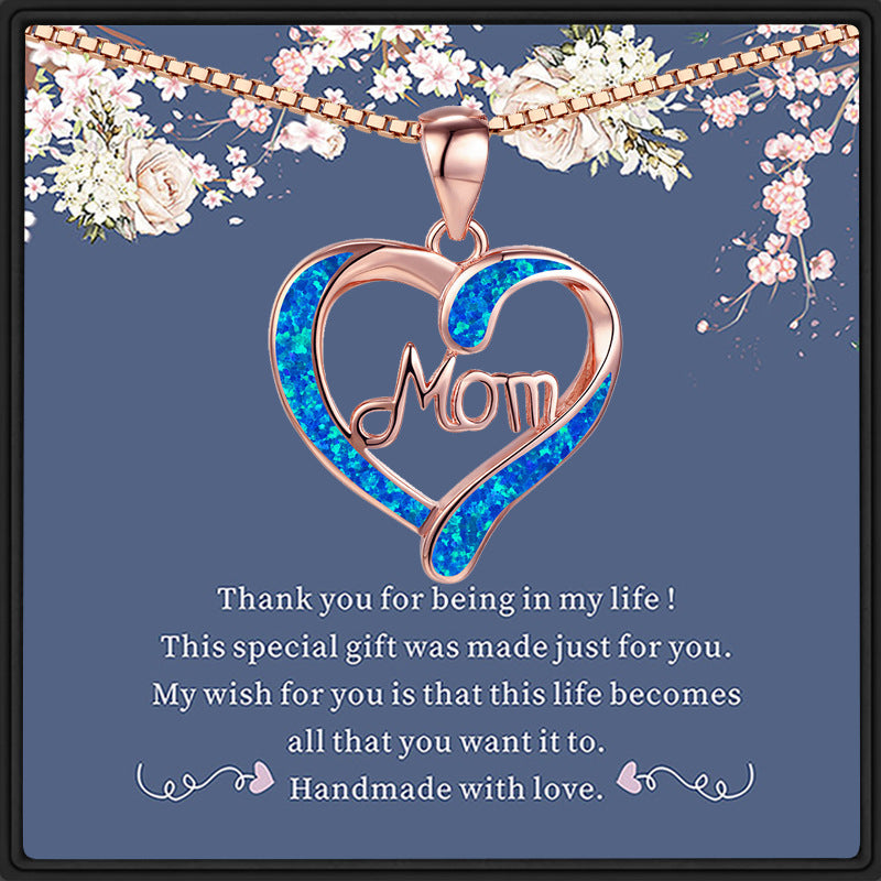 Heart Shaped MOM Letter Pendant Necklace