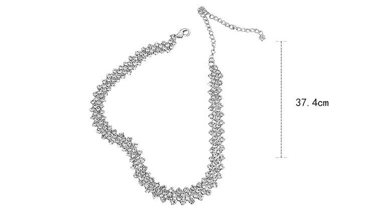 Rhinestone Necklace Clavicle Chain