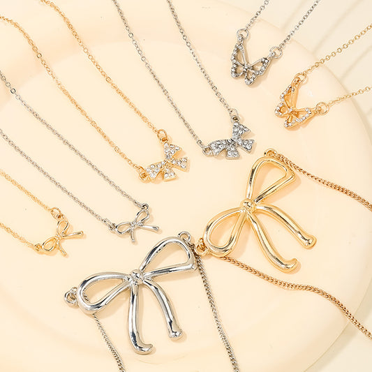 Sweet Light Luxury Bow Necklace for