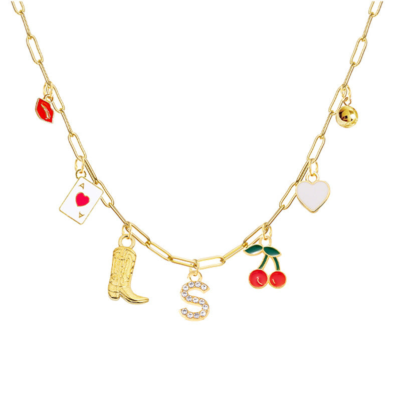 A-Z 26-Letter Diamond Initial Necklace, Multi Pendant