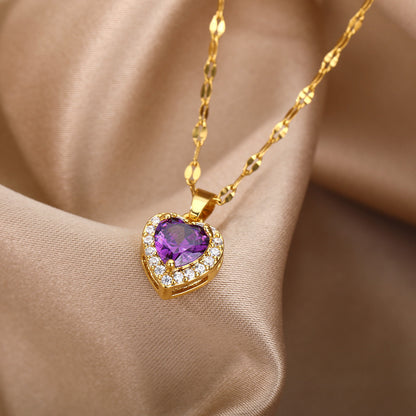 Purple Heart Ocean Necklace