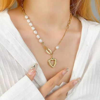Gold Heart Pendant Necklace