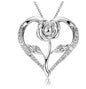 Elegant Drop Red Rose Flower Pendant Necklaces - Trendy Radar