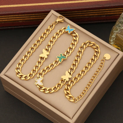 Elegant Heart & Butterfly Stainless Steel Necklace - Trendy Radar