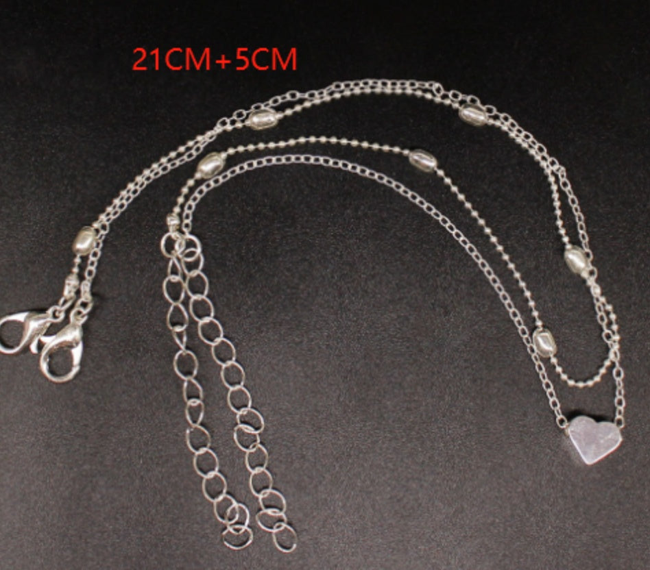 Double-Layered Heart Anklet