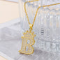 Gold Crown A-Z Pendant Necklace