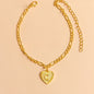 Gold Initial Letter Anklet for Women