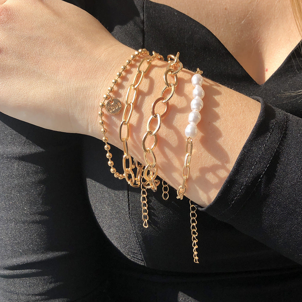 Geometric Retro Pearl Bracelet