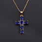 Copper Zircon Cross Pendant Necklace