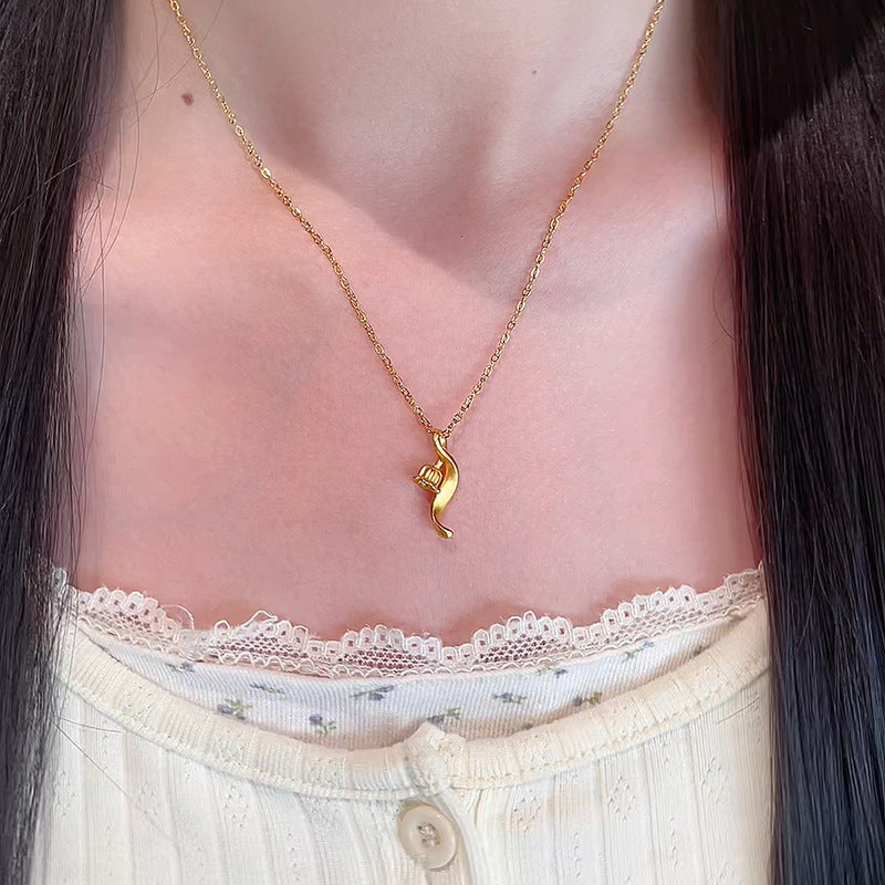 Frosted Lily Flower Necklace for Women