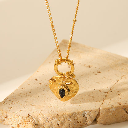 Vintage French Court Style Heart Pendant Necklace